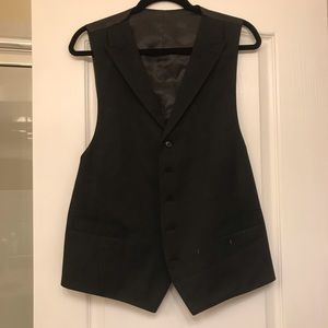 Men’s dress vest black and purple tux collar NWT